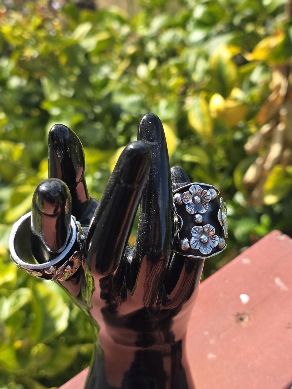 🌼Floral SilverTaxco Made Ring Adjustable Fits Size 6-8 - Picture 10 of 16